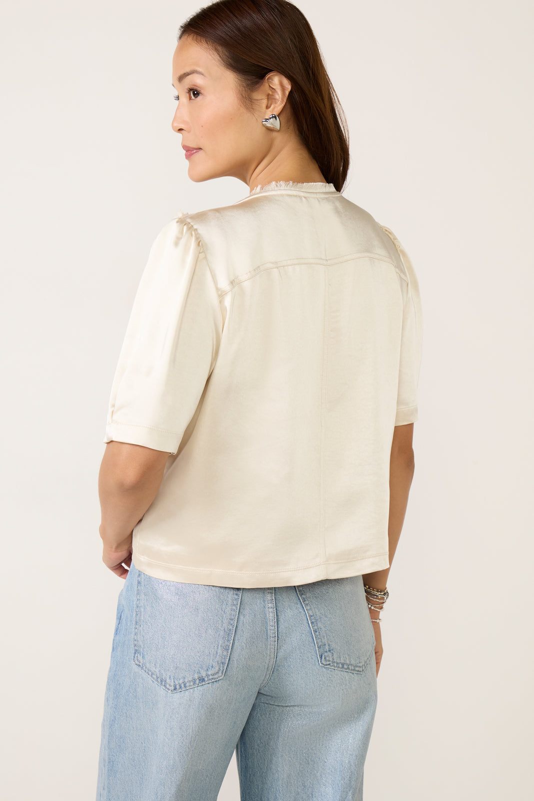 Tilly Satin Zip Up Top