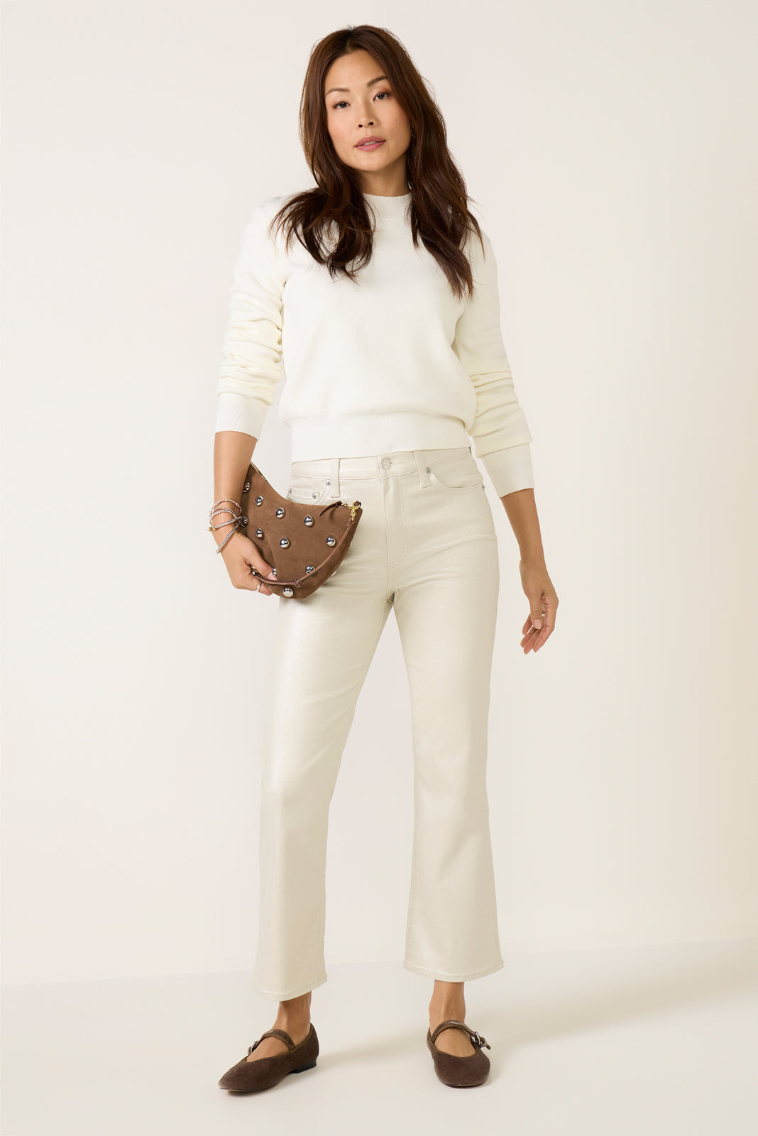 Lennon  Cropped Bootcut Coated Jean