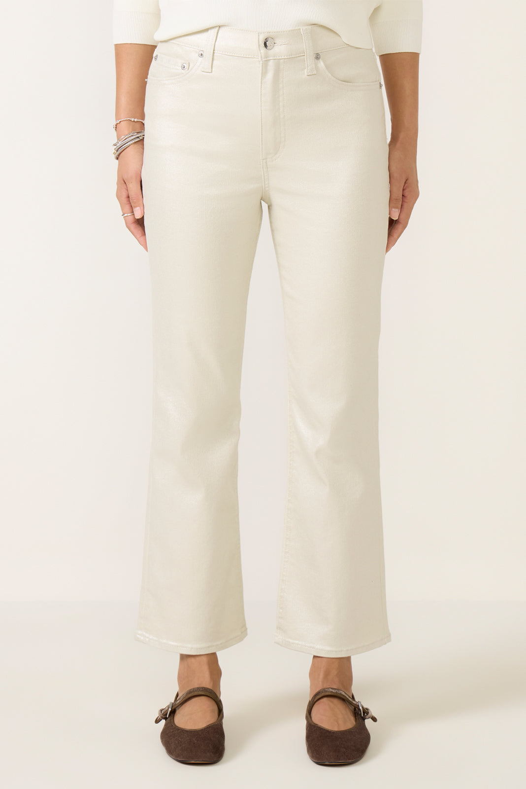 Lennon  Cropped Bootcut Coated Jean