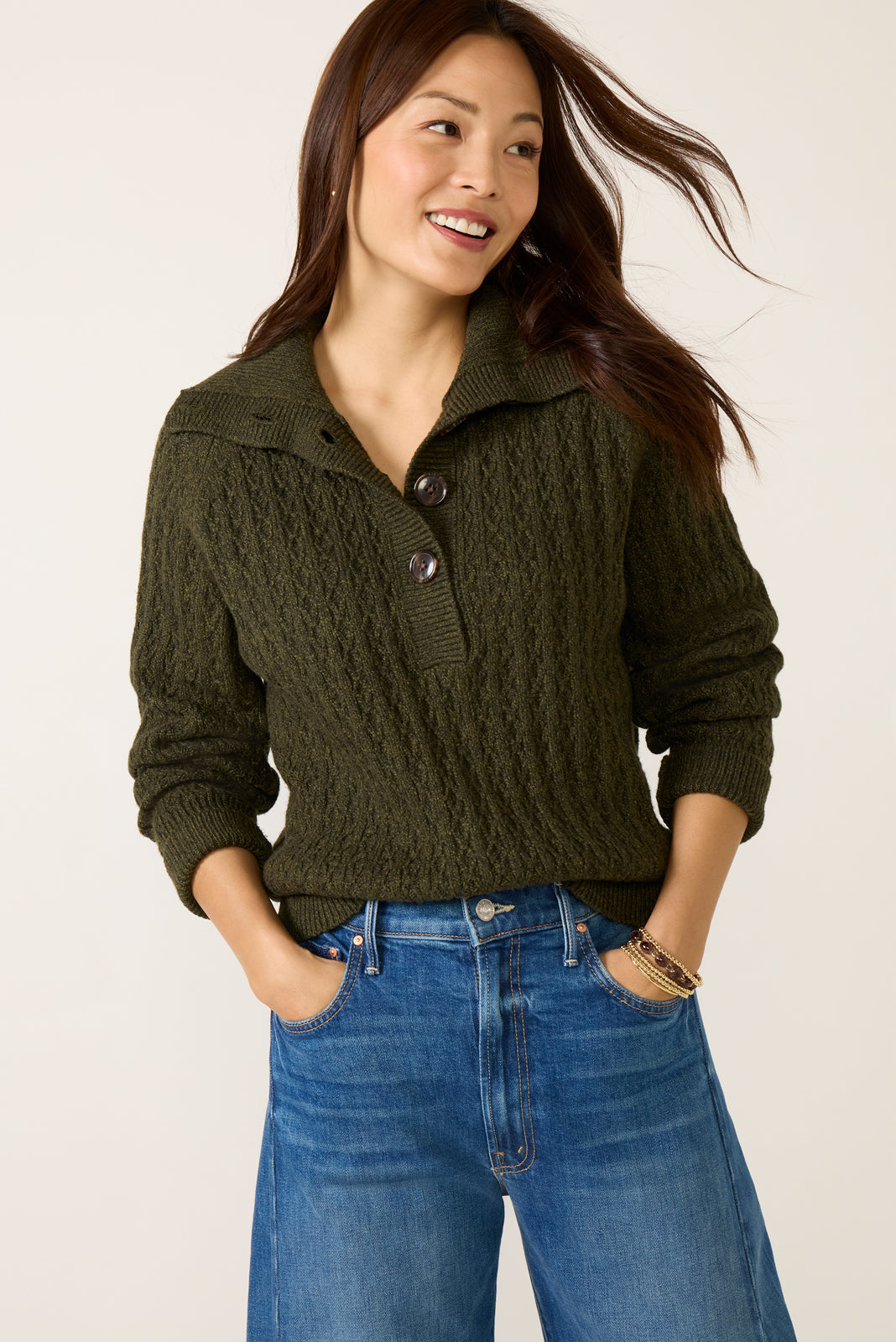 Bridget Half Button Sweater
