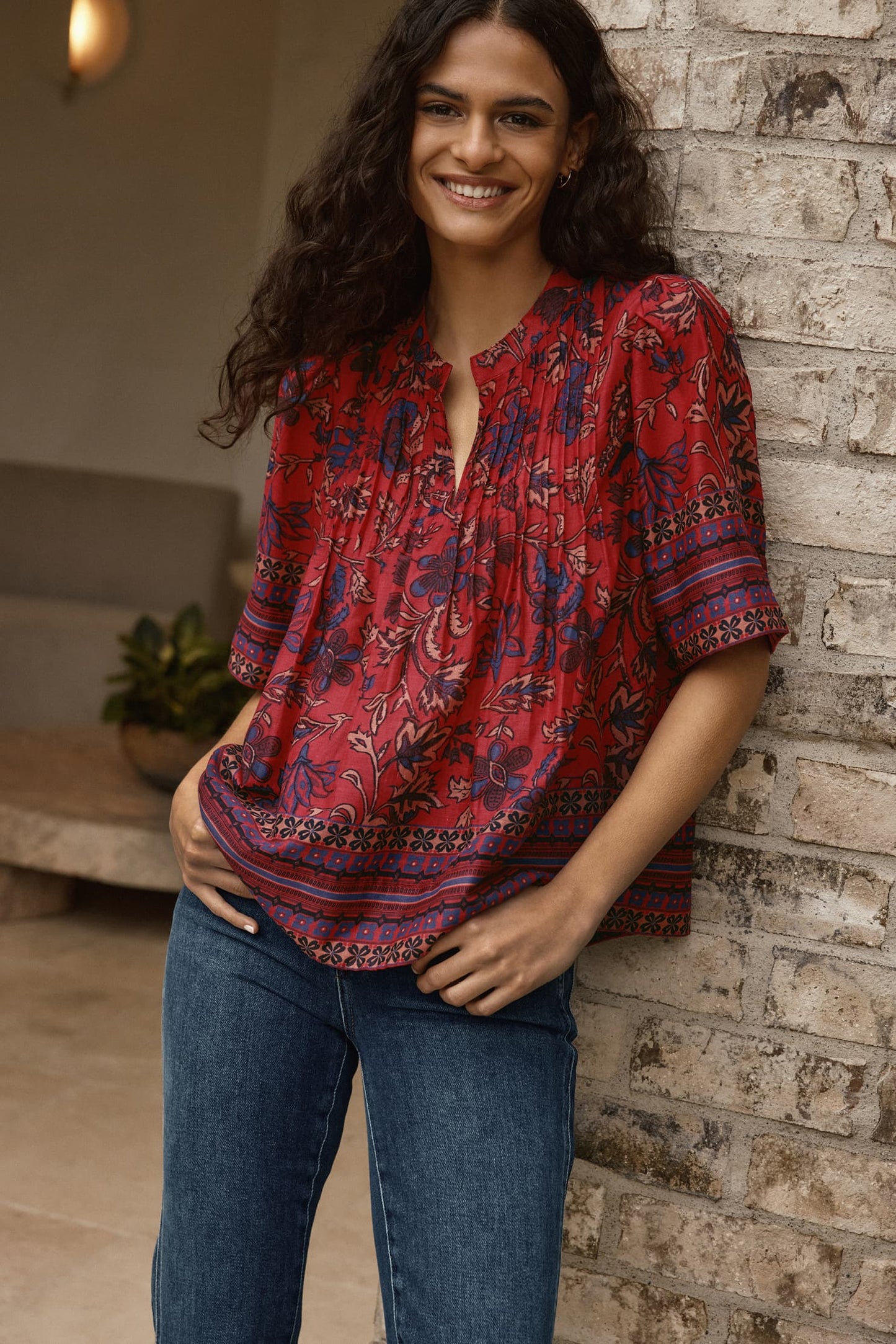 Maxine Split Neck Blouse