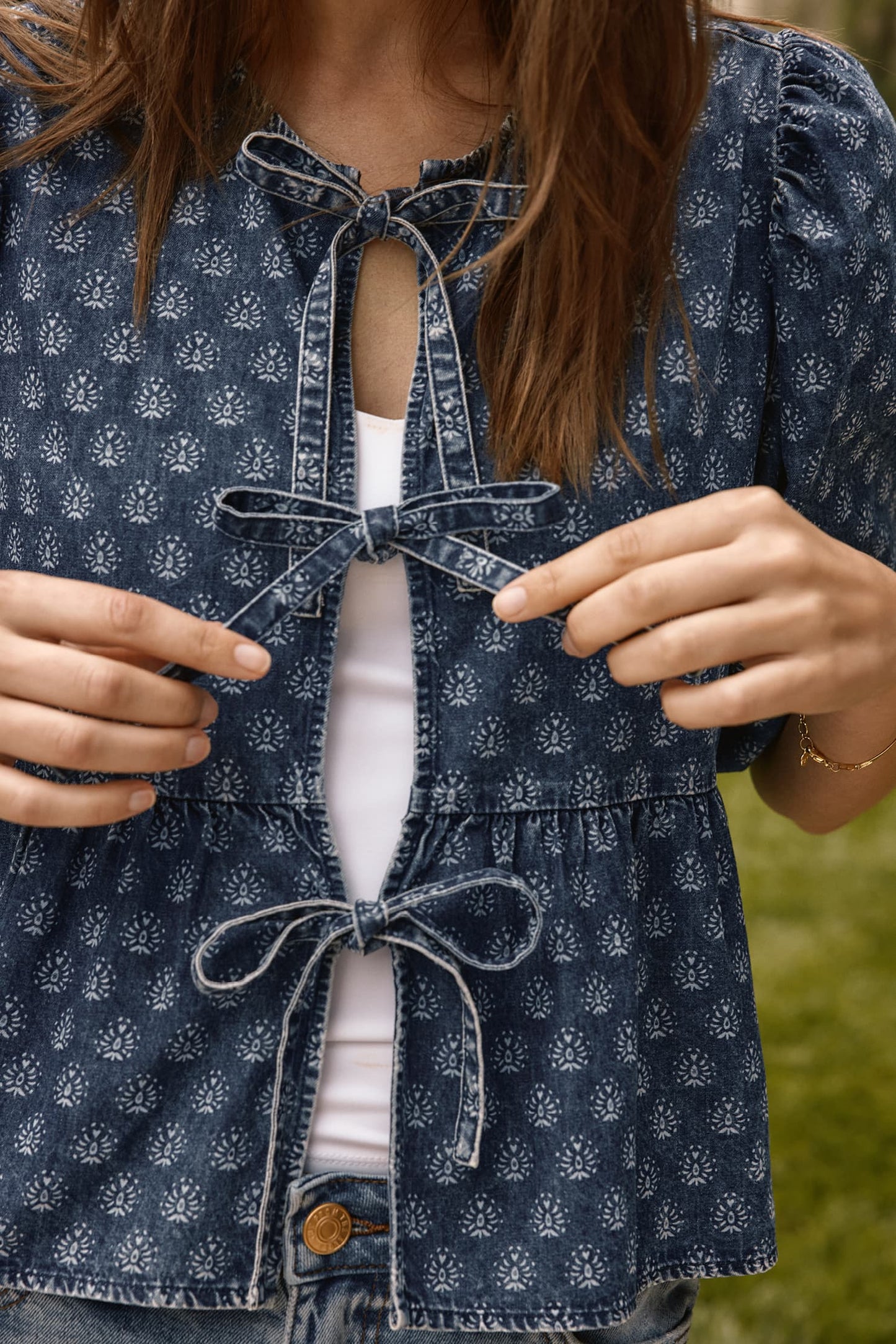 Lucille Tie Front Blouse