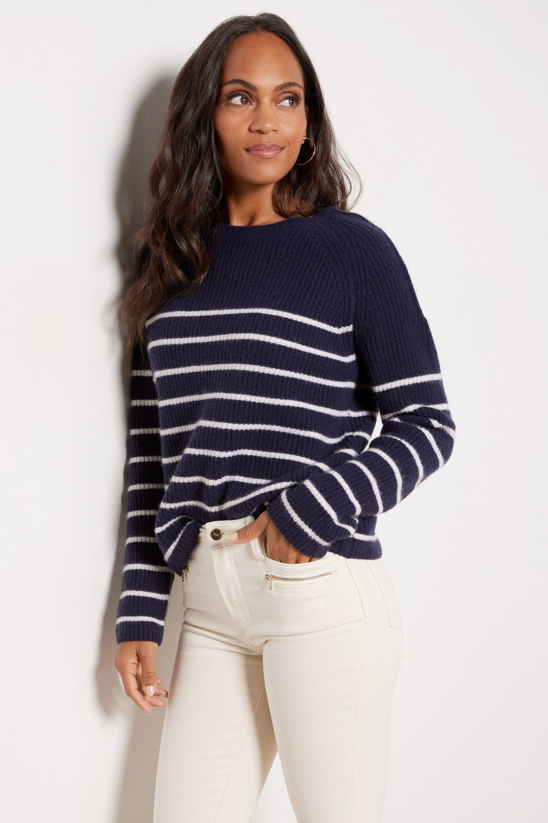 Campbell Cashmere Stripe Pullover