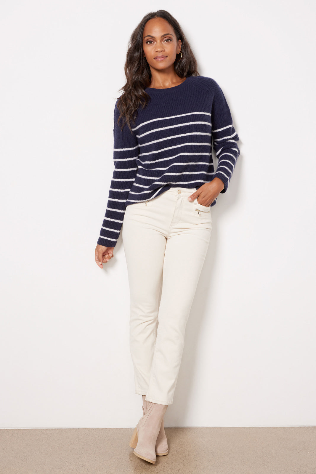 Campbell Cashmere Stripe Pullover