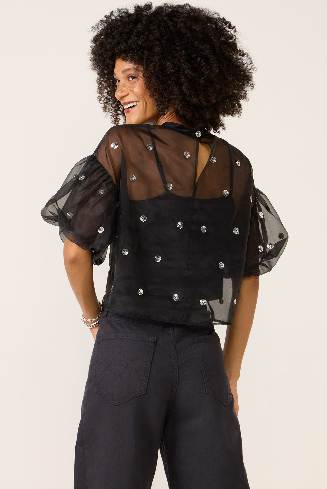 Cinthia Puff Organza Top