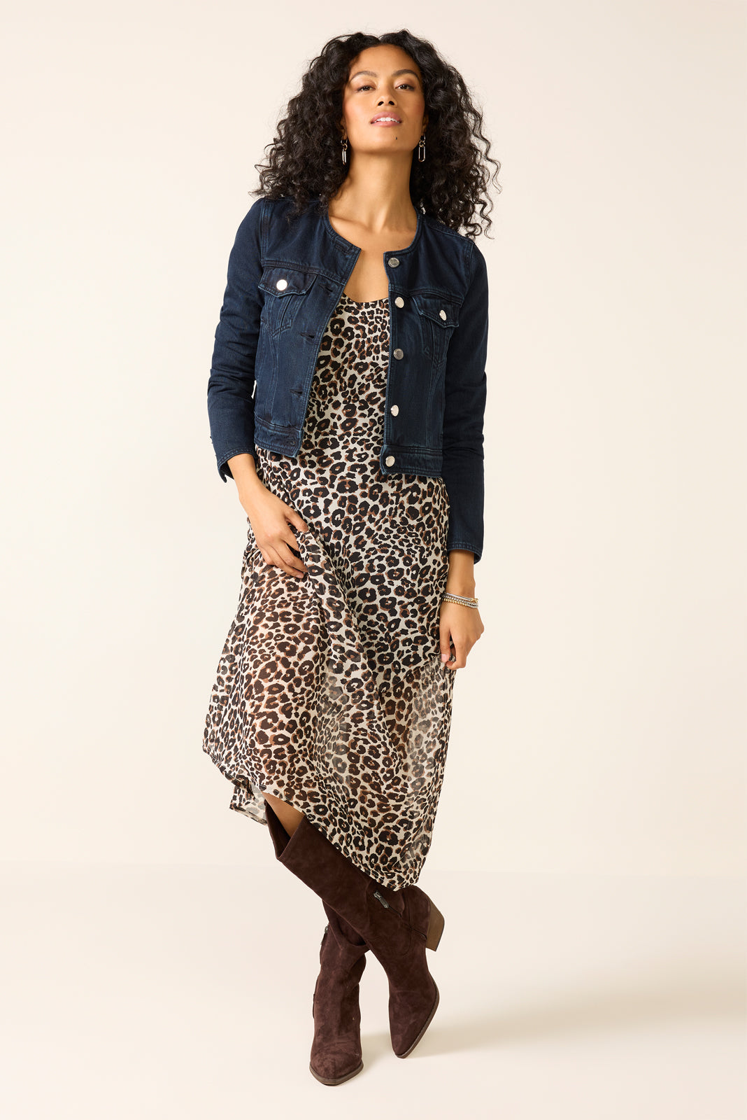 Collarless Trucker Jacket